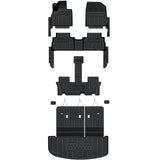 Auxko All Weather Floor Mats Cargo Mat with Backrest Mat for Kia Telluride 7&8 Seats 2020-2025 TPE Liners Accessories Guard Odorless Anti-Slip Floor Liners & Trunk Liner with Back Seat Protectors