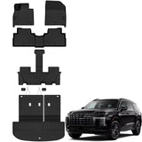 Auxko All Weather Floor Mats Cargo Mat with Backrest Mat for Hyundai Palisade 2020-2025 TPE Liners Accessories Guard Odorless Anti-Slip Floor Liners & Trunk Liner & Back Seat Protectors