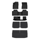 Auxko All Weather Floor Mats Cargo Mat with Backrest Mat for Mitsubishi Outlander 2025 2024 2023 2022 TPE Liners Accessories Guard Odorless Anti-Slip Floor & Trunk Liner with Back Seat Protectors