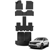 AUXKO All Weather Floor Mats Cargo Mat Rear Back Seat Protector Fits for Kia Sorento Gasoline 2021-2025 TPE Liner Sorento Gasoline Accessoires Odorless Anti-Slip Black