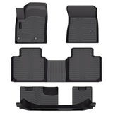 Auxko All Weather Floor Mats Fit for Mitsubishi Outlander 2025 2024 2023 2022(Not phev or Sport) TPE Rubber Liners Outlander Accessories All Season Guard Odorless Anti-Slip Floor Mats 3 Row