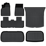 AUXKO All Weather Floor Mats for 2026 Tesla Model Y Juniper & New Model Y 2025 Floor mats Cargo Mat & Front Trunk Liner & Rear Lowest Cargo Mat Car Mats Set TPE Liners Accessories Guard Odorless Mats