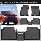 Auxko All Weather Floor Mats for Ford Maverick Gasoline 2022-2024 2025 & Bronco Sport 2021-2024 TPE Liners Maverick Bronco Sport Accessories Set All Season Odorless Anti-Slip Floor Mats