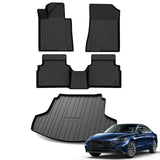 Auxko All Weather Floor Mats Cargo Mat Fit for Kia K5 FWD 2021-2026 & Hyundai Sonata (Only FWD & Gas) 2020-2026 TPE Liners Accessories Guard Odorless Anti-Slip All Season Black