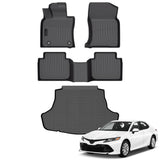 Auxko All Weather Floor Mats Cargo Mat Fit for Toyota Camry AWD 2024 2023 2022 2021 2020 2019 2018 TPE Floor Liner Trunk Mat Camry Accessories All Season Odorless Anti-Slip Black
