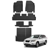 Auxko All Weather Floor Mats Cargo Mat Back Seat Mat Fit for Nissan Pathfinder 8 Seat 2025 2024 2023 2022 TPE Floor Liner Trunk Mat Pathfinder Accessories All Season Odorless Anti-Slip Black
