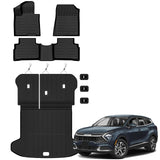 Auxko All Weather Floor Mats Cargo Mat with Backrest Mat for Kia Sportage 2023-2025 2026 (Gas Only) TPE Liners Accessories Guard Odorless Anti-Slip Floor Liners Trunk Tray with Back Seat Protectors