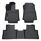 Auxko All Weather Floor Mats Fit for 2019-2024 2025 Toyota RAV4(Include Hybrid, not for Prime) TPE Rubber Floor Liners Accessories Set All Season Guard Odorless Anti-Slip Liner Black for Toyota RAV4