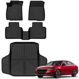 Auxko All Weather Floor Mats Cargo Mat for Honda Accord 2018-2022 TPE Liners Accessories Guard Odorless Anti-Slip All Season Floor Liners Trunk Liner for Honda Accord 2022 2021 2020 2019 2018