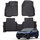 Auxko All Weather Floor Mats Fits for Honda CR-V 2023 2024 2025 2026 (Include Hybrid) TPE Rubber Liners Accessory for Honda CRV 2023 2024 2025 2026 Odorless Anti-Slip Mats Black