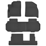 AUXKO All Weather Floor Mats Fit for 2024 2025 Chevrolet Chevy Traverse (Not for Limited) 8 Seat TPE Liner Accessories for Traverse 2024 2025 Odorless Anti-Slip Black