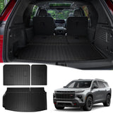 AUXKO All Weather Cargo Mats & Backrest Mat Fit for 2025 2024 Chevrolet Chevy Traverse (7&8 Seat Not for Limited) TPE Back Seat Protector Liner Accessory Odorless Black