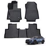 Auxko All Weather Floor Mats Fit for 2019-2024 2025 Toyota RAV4(Include Hybrid, not for Prime) TPE Rubber Floor Liners Accessories Set All Season Guard Odorless Anti-Slip Liner Black for Toyota RAV4