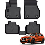 Auxko All Weather Floor Mats Fit for BMW X1 2023 2024 2025 TPE Rubber Liners X1 Accessories Set All Season Guard Odorless Anti-Slip Floor Mats