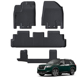 All Weather Floor Mats Fit for Pathfinder 7 Seat 2022 2023 2024 2025 TPE Rubber Liners Set Pathfinder Accessories All Season Guard Odorless Anti-Slip Floor Mats 3 Row