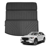Auxko All Weather Cargo Mat with Back Seat Mat Fit for Mazda CX90 2025 2024 TPE Trunk Mat Accessories All Season Odorless Anti-Slip Black