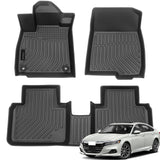 Auxko All Weather Floor Mats Fits for Honda Accord 2018-2022 TPE Rubber Liners Accessoires for Accord 2018-2022 All Season Guard Odorless Anti-Slip Mats for 1st & 2nd Row