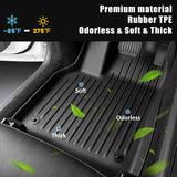 AUXKO All Weather Floor Mats for 2025 2026 New Tesla Model Y Juniper Cargo Mat with Backrest Mat & Front Trunk Liner & Rear Cargo Mat Car Full Set TPE Liners Accessories Guard Odorless Anti-Slip Mats