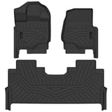 Auxko All Weather Floor Mats for Ford F150 2026-2015|F-150 Lightning 2026-2022 Supercrew(Only Rear w/Fold Flat Storage) TPE Rubber Liners Odorless Mats