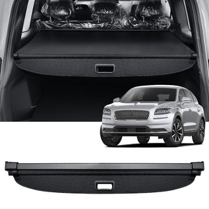 AUXKO Retractable Cargo Cover for Lincoln MKX 2018-2016, Trunk Cargo Cover Luggage Security Shade Cover for Lincoln Nautilus 2023-2019 Shielding Shade Anti-Peeping Luggage Privacy Screen, Carbon Fiber