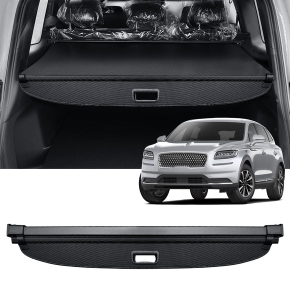 AUXKO Retractable Cargo Cover for Lincoln MKX 2018-2016, Trunk Cargo Cover Luggage Security Shade Cover for Lincoln Nautilus 2023-2019 Shielding Shade Anti-Peeping Luggage Privacy Screen, Carbon Fiber