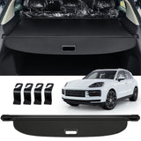 AUXKO Retractable Cargo Cover for Porsche Cayenne 2026-2019, Cargo Trunk Cover Luggage Security Shade Cover for 2026 2025 2024 Cayenne Shielding Shade Anti-Peeping Luggage Privacy Screen, Carbon Fiber
