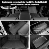 AUXKO - Alfombrillas para todo tipo de clima para Tesla 2025 2026 modelo Y de enebro y Tesla - Tapete de carga frontal para maletero trasero inferior TPE forros accesorios protector antideslizante sin