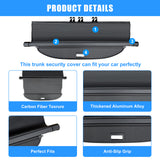 AUXKO Retractable Cargo Cover for Mitsubishi Outlander 2025-2022, Trunk Cover Luggage Security Shade Cover for 2025 2024 Outlander Shielding Anti-Peeping Privacy Screen Carbon Fiber(Not for Sport)