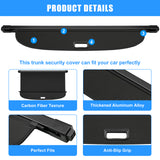 AUXKO Retractable Cargo Cover for Porsche Cayenne 2026-2019, Cargo Trunk Cover Luggage Security Shade Cover for 2026 2025 2024 Cayenne Shielding Shade Anti-Peeping Luggage Privacy Screen, Carbon Fiber