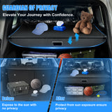 AUXKO Retractable Cargo Cover for Lincoln MKX 2018-2016, Trunk Cargo Cover Luggage Security Shade Cover for Lincoln Nautilus 2023-2019 Shielding Shade Anti-Peeping Luggage Privacy Screen, Carbon Fiber