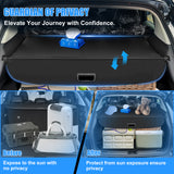 AUXKO Retractable Cargo Cover for Subaru Trailseeker 2026, Carbon Fiber 4 PCS Headrest Hooks, Tool-free Shade, Anti-peeping Privacy Screen, Anti-UV Luggage Accessory, Waterproof Rear Trunk Cover