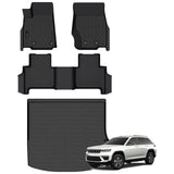 All Weather Floor Mats Cargo Mat Fit for Jeep Grand Cherokee(WL Include 4xe, Not WK2 or WL75) 2022-2025 5 Seat Only TPE Rubber Liners All Season Guard Odorless Anti-Slip Floor Mats Cargo Liner
