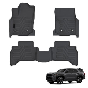 Auxko All Weather Floor Mats Fit for 2025 Toyota 4Runner 5-Seater Gasoline Not Hybrid Version TPE Liners Accessories Odorless Anti-Slip Floor Liners & Cargo Liners for 2025 Toyota 4 Runner