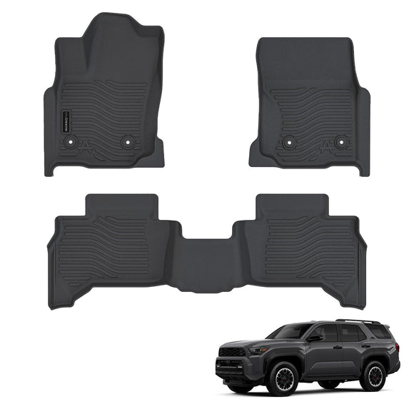 Auxko All Weather Floor Mats Fit for 2025 Toyota 4Runner 5-Seater Gasoline Not Hybrid Version TPE Liners Accessories Odorless Anti-Slip Floor Liners & Cargo Liners for 2025 Toyota 4 Runner
