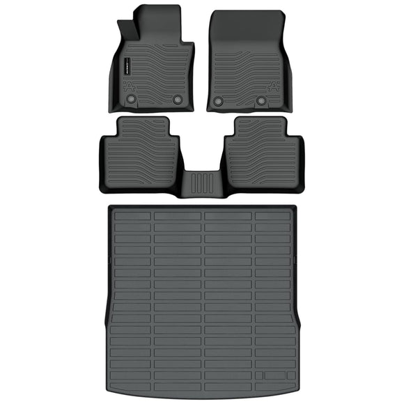 Auxko All Weather Floor Mats Cargo Liner Fit for Mazda CX-50 2023 2024 2025 Not for Hybrid TPE Rubber Liners Set CX50 Accessories All Season Guard Odorless Anti-Slip Floor Mats Cargo Liner