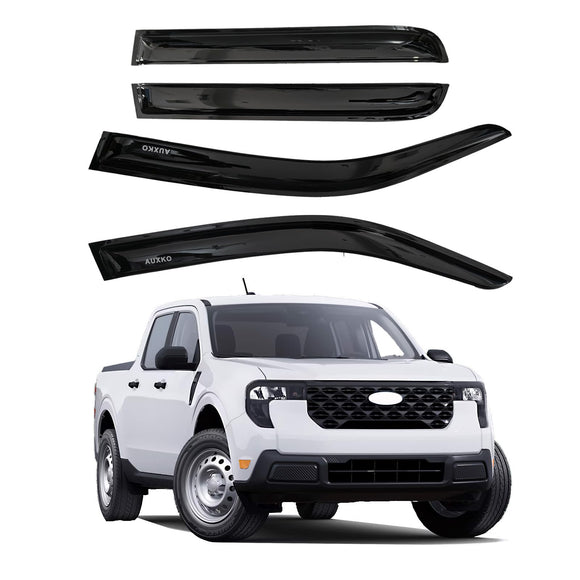AUXKO Rain Guards for 2022-2025 Ford Maverick XL XLT Lariat, Window Vent Visors Accessory - Tape-On Rain Guard Window Visor, Easy Install Car Side Window Wind Deflectors & Visors Smoke for Ford Black
