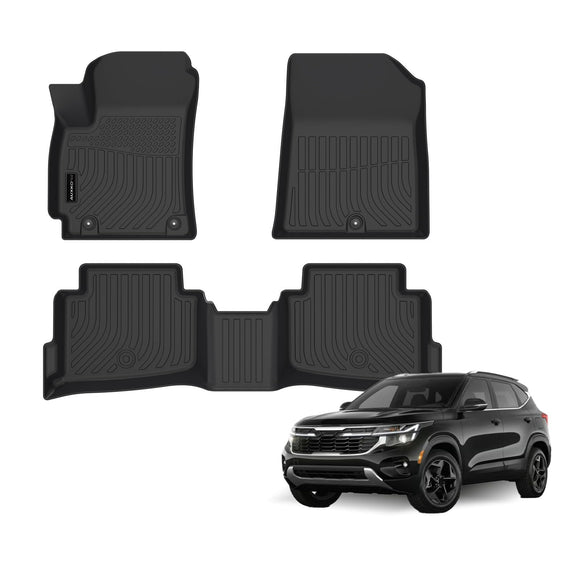 Auxko All Weather Floor Mats for Kia Seltos 2024 2025 2026 TPE Liners All Season Accessories Guard Odorless Anti-Slip Floor Liners for Kia Seltos 2024 2025 2026