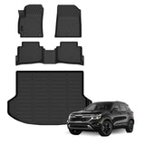 Auxko All Weather Floor Mats Cargo Mat for Kia Seltos 2024 2025 2026 TPE Liners All Season Accessories Guard Odorless Anti-Slip Floor Liners Trunk Tray for Kia Seltos 2026 2025 2024
