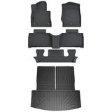 Auxko All Weather Floor Mat & Cargo Mat with Back Seat Mat Fit for Ford Explorer 6 Seat 2025 2024 2023 2022 2021 2020 TPE Floor Liner Trunk Mat Accessories All Season Odorless Anti-Slip Black