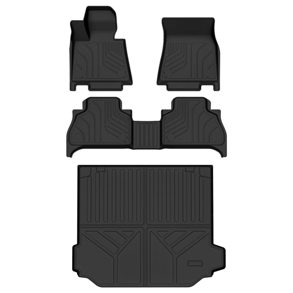 Auxko All Weather Floor Mats Cargo Mat Fit for BMW X5 2019-2025 TPE Liners Accessories All Season Guard Odorless Anti-Slip Floor Mats Cargo Mat for BMW X5 2019 2020 2021 2022 2023 2024 2025 Black