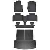 Auxko All Weather Floor Mat & Cargo Mat with Back Seat Mat Fit for Ford Explorer 7 Seat 2025 2024 2023 2022 2021 2020 TPE Floor Liner Trunk Mat Accessories All Season Odorless Anti-Slip Black