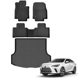 Auxko All Weather Floor Mats Cargo Mat Fit for Lexus RX RX350 RX350h RX500h 2025 2024 2023(Not for RX450h+) TPE Floor Liner Trunk Mat RX Accessories All Season Odorless Anti-Slip Black