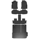 Auxko All Weather Floor Mats & Cargo Mat with Backrest Mat Fit for 2019-2025 Subaru Ascent 7/8 Seats TPE Liners Accessories All Season Guard Odorless Floor & Trunk Mats & Back Seat Protector