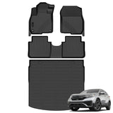 Auxko All Weather Floor Mats Upper Cargo Mat Fit for Honda CR-V 2017-2022 (Include Hybrid) TPE Liners Accessories All Season Guard Odorless Anti-Slip Floor Mats Cargo Mat for Honda CRV 2017-2022 Black