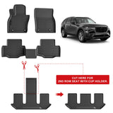 All Weather Floor Mats Fits for Mazda CX-90(Include PHEV) 2024 2025 6&7 seat 3 Rows TPE Rubber Liners Accessoires for Mazda CX90 2024 2025 All Season Guard Odorless Anti-Slip Mats