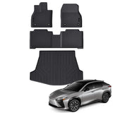 AUXKO- All Weather Floor Mat & Cargo Mat Fit for Lexus RZ (Include 300e & 450e) 2023 2024 2025 TPE Rubber Liners RZ Accessories All Season Guard Odorless Anti-Slip Liner Black