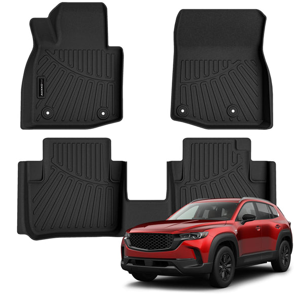 Auxko All Weather Floor Mats for Mazda CX-50 Hybrid 2025 TPE Liners All Season Accessories Guard Odorless Anti-Slip Floor Liners for Mazda CX50 Hybrid 2025