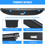 AUXKO Retractable Cargo Cover for BMW X3 2024-2018, Trunk Cargo Cover Luggage Security Shade Cover for 2024 2023 2022 2021 BMW X3 Shielding Shade Anti-Peeping Luggage Privacy Screen, Carbon Fiber