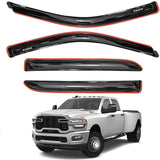 AUXKO in-Channel Rain Guards for Dodge Ram 2500 3500 Crew Cab 2019-2025, Window Vent Visors Accessories Rain Guard Window Visors, Easy Install Side Window Wind Deflectors & Visors for Truck Black