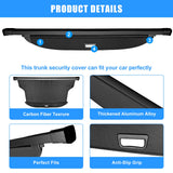 AUXKO Retractable Cargo Cover for Kia Telluride 2025-2020, Trunk Cargo Cover Luggage Security Shade Cover for 2025 2024 Kia Telluride Shielding Shade Anti-Peeping Luggage Privacy Screen, Carbon Fiber